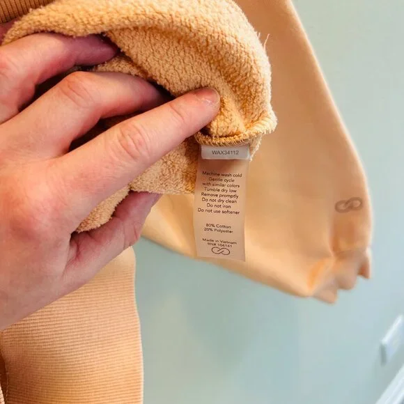 Calia Everyday Fleece Turtleneck Size Medium Apricot Light Orange Sweatshirt - Picture 9 of 10